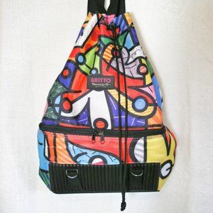 Romero BRITTO Drawstring Vinyl BackPack/Lunch Bag Combo (new)